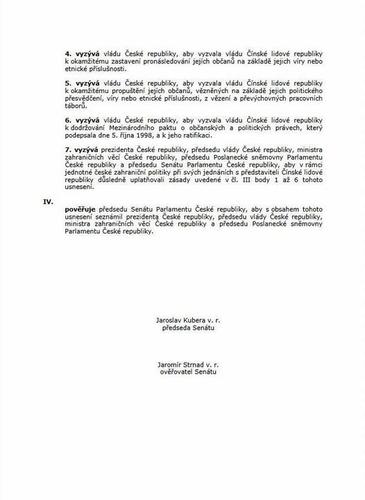 Rezolucija Senata Parlamenta Češke Republike br. 131